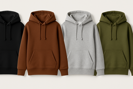 4 CHILDRENS HOODIES IN BLACK, BROWN, HEATHER GREY AND JEEP GREEN