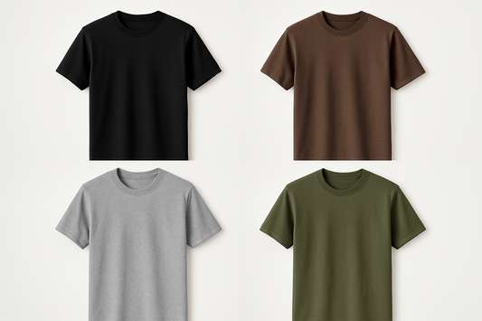 ADULT JERSEY SHORT SLEEVE T SHIRT IN BLACK, BROWN, HEATHER GREY AND JEEP GREEN